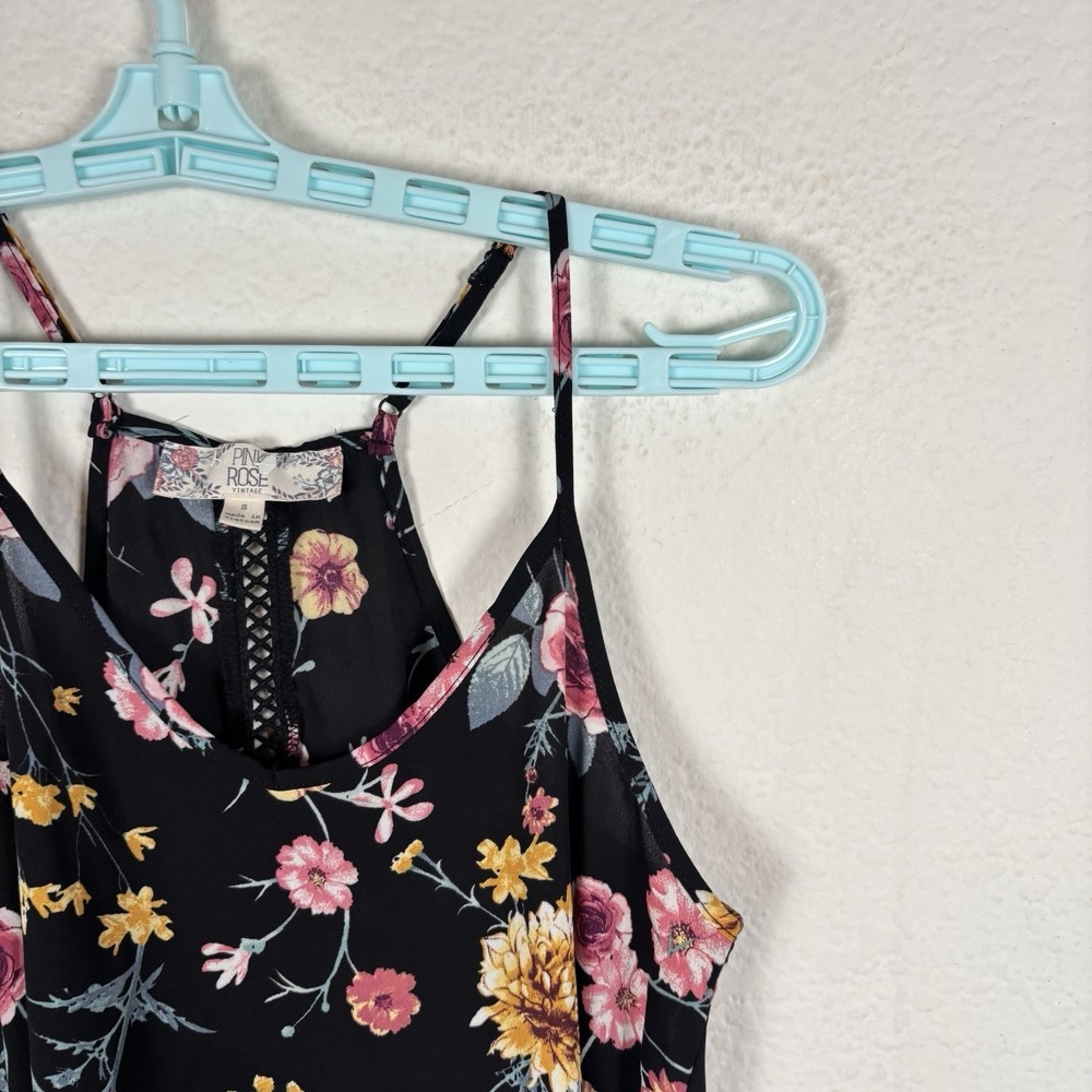 Pink Rose Womens Shirt Sz S Small Tank Top Sleeveless Floral Excellent - Picture 3 of 7